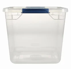 Rubbermaid® Cleverstore Storage Tote With Latching Lid, 30 Qt, 18-3/4" x 13-3/8" x 10-1/2", Clear