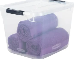 Rubbermaid® Cleverstore Storage Tote With Latching Lid, 30 Qt, 18-3/4