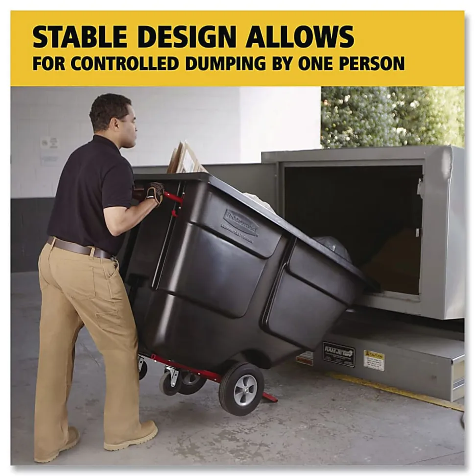 Rubbermaid® Commercial,0.5 cu yd BRUTE Rotomolded Tilt Truck, 450 lb Capacity, Black