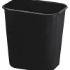 Rubbermaid® Commercial Deskside Wastebaskets, 3.25 Gallons, Black, Set Of 12 Wastebaskets