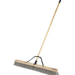 Rubbermaid Commercial Fine Bristle 36" Push Broom - 3" Polyethylene Terephthalate (PET) Bristle - 1.13" Handle- 3" Overall - Lacquered Wood Handle