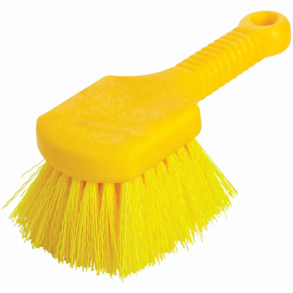 Rubbermaid Commercial Short Handle Utility Brush - 8" Handle Length - Yellow - 1 Each