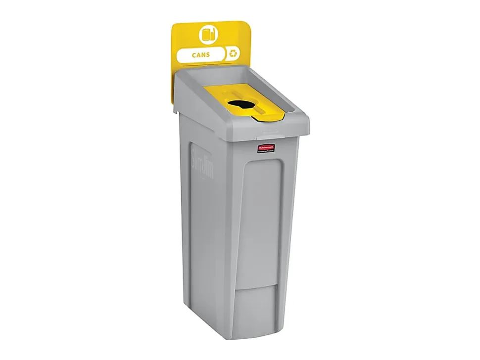 Rubbermaid Commercial Slim Jim Recycling Station 1-Stream Bottles/Cans, 23 Gal - 23 gal Capacity - - 2185052