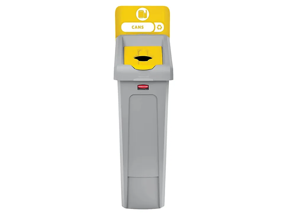 Rubbermaid Commercial Slim Jim Recycling Station 1-Stream Bottles/Cans, 23 Gal - 23 gal Capacity - - 2185052