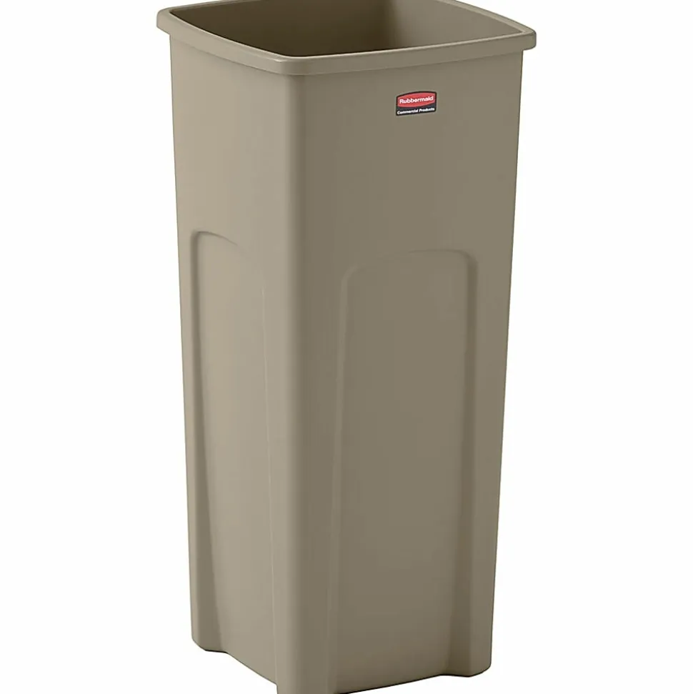 Rubbermaid Commercial Untouchable Square Container - 23 gal Capacity - Square - Crack Resistant - 32.9"x16.5"x 15.5" Depth - Plastic - Beige