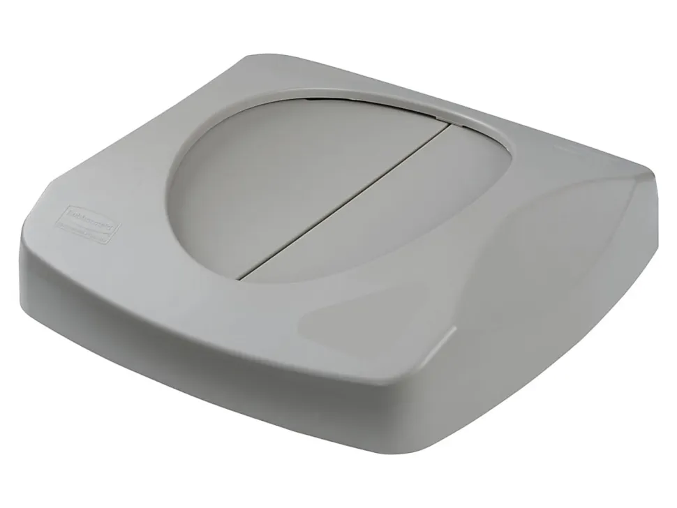 Rubbermaid® Commercial Untouchable Plastic Swing Top Lid, 16" x 4", Black