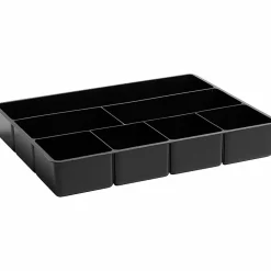 Rubbermaid® Director Plastic 7-Compartment Storage Drawer Organizer Tray, 2 6/16", 16" x 12", Black