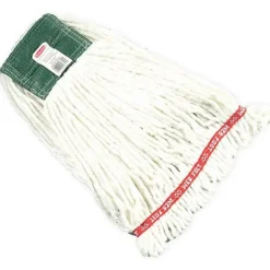Rubbermaid Premium Web Foot Shrinkless Wet Mop, Medium 5" Headband, White