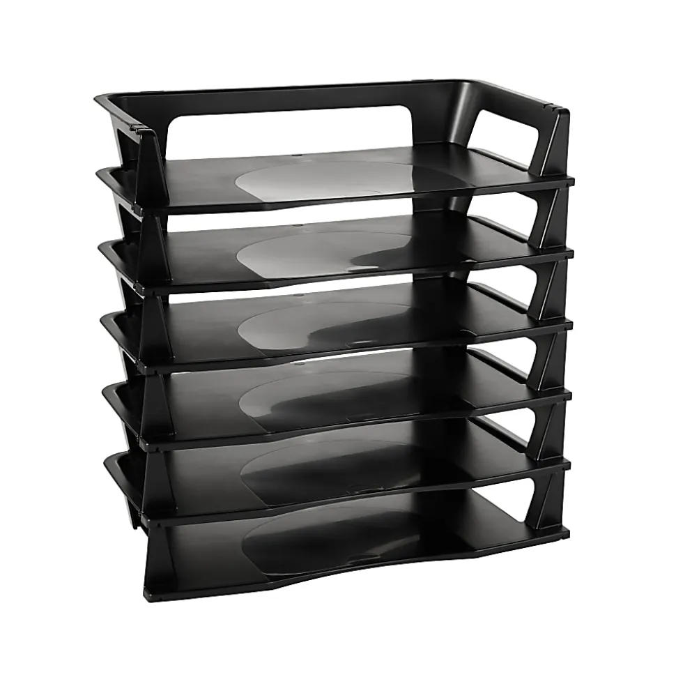 Rubbermaid® Regeneration Letter Tray, 2 3/4"H x 9"W x 15 1/4"D, Black, 1 Pack Of 6 Trays