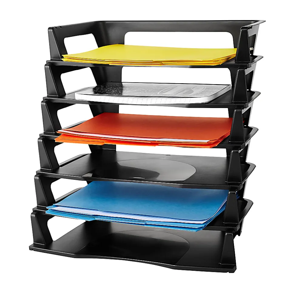 Rubbermaid® Regeneration Letter Tray, 2 3/4"H x 9"W x 15 1/4"D, Black, 1 Pack Of 6 Trays