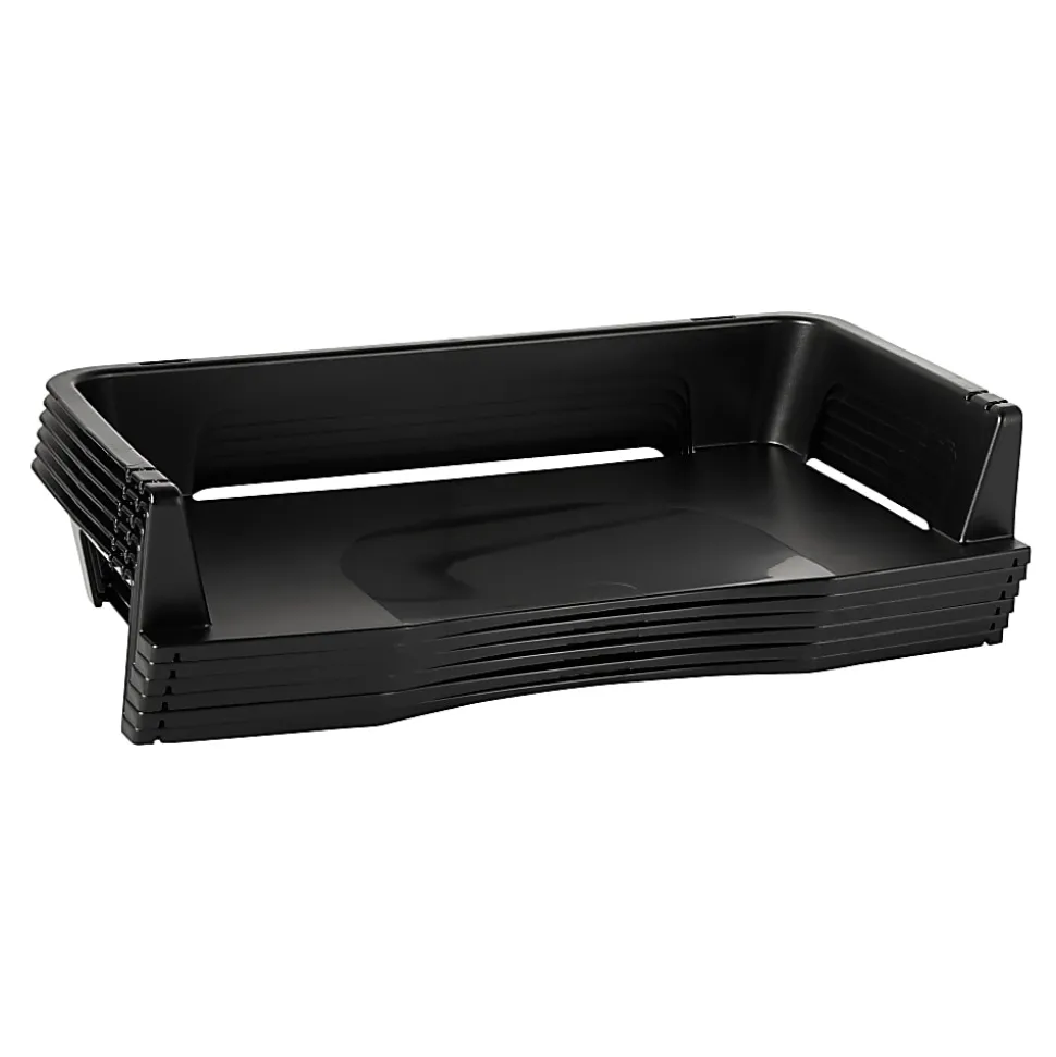 Rubbermaid® Regeneration Letter Tray, 2 3/4"H x 9"W x 15 1/4"D, Black, 1 Pack Of 6 Trays