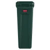 Rubbermaid® Slim Jim Rectangular Polyethylene Vented Waste Receptacle, 23 Gallons, Green