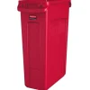 Rubbermaid® Slim Jim Rectangular Polyethylene Vented Waste Receptacle, 23 Gallons, Red