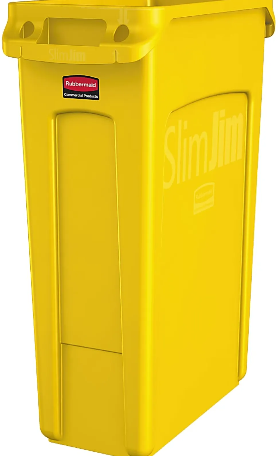 Rubbermaid® Slim Jim Rectangular Polyethylene Vented Waste Receptacle, 23 Gallons, Yellow