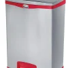 Rubbermaid® Slim Jim Rectangular Plastic Wastebasket, Step-On, 24 Gallons, Stainless