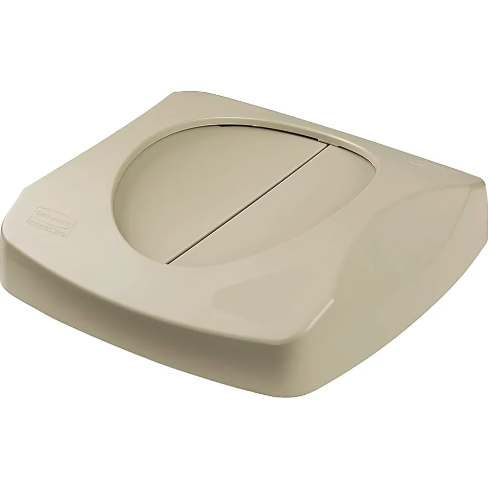 Rubbermaid® Tilt Top For Square Waste Container, 31 1/2" x 24" x 24", Beige