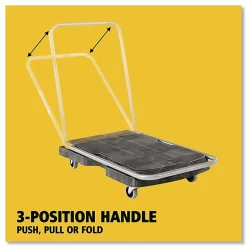 Rubbermaid® Utility-Duty Home/Office Cart, 250 lb Capacity, 20.5 x 32.5, Platform, Black