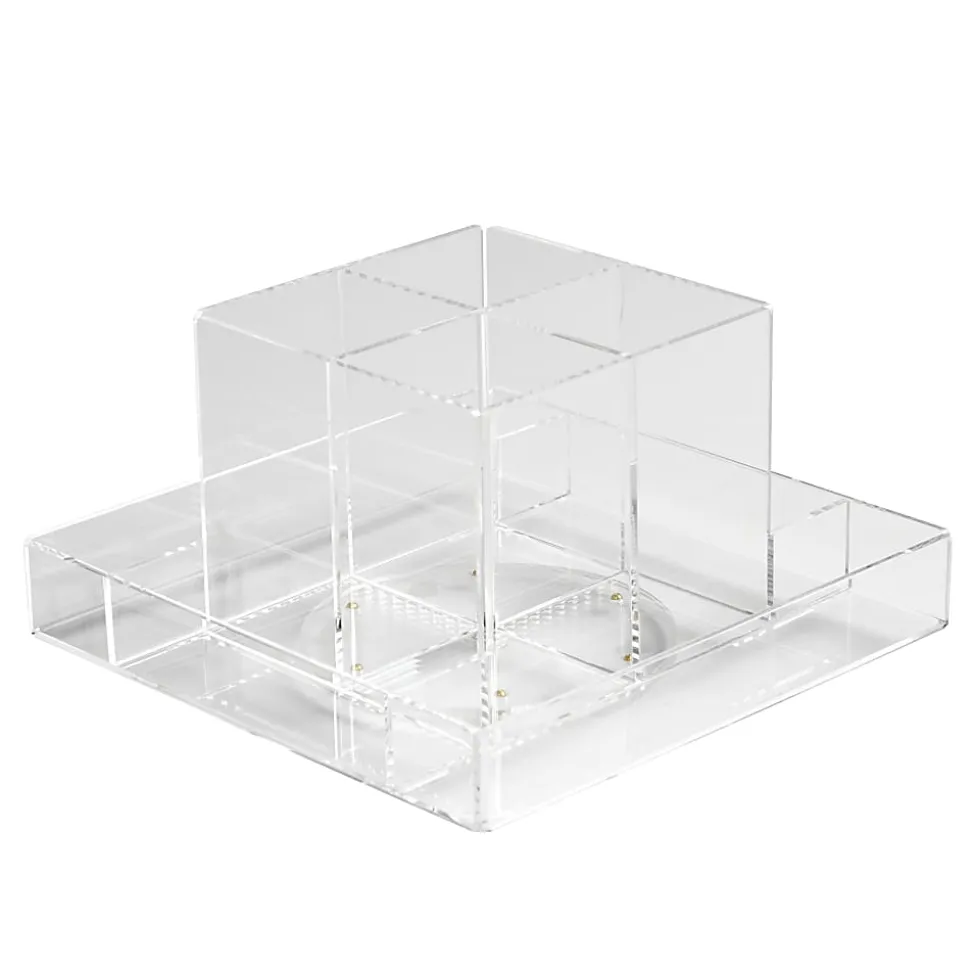 Russell & Hazel Acrylic Carousel Organizer, 4-1/4”H x 8”W x 8”D, Clear