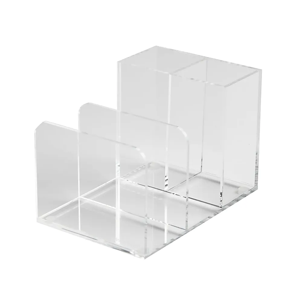 Russell & Hazel Acrylic Desktop Organizer, 4”H x 6”W x 4”D, Clear