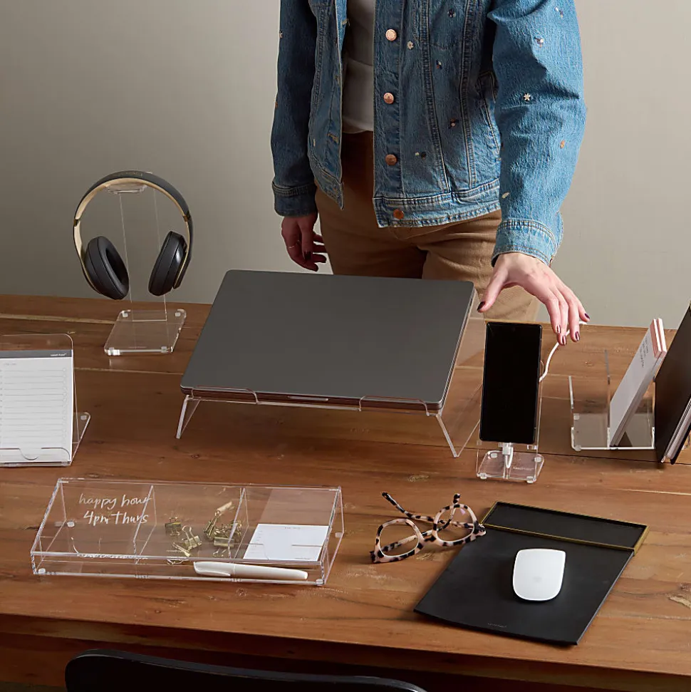 Russell & Hazel Acrylic Laptop Stand For 16” Laptops, 6”H x 16-5/8”W x 10-3/4”D, Clear
