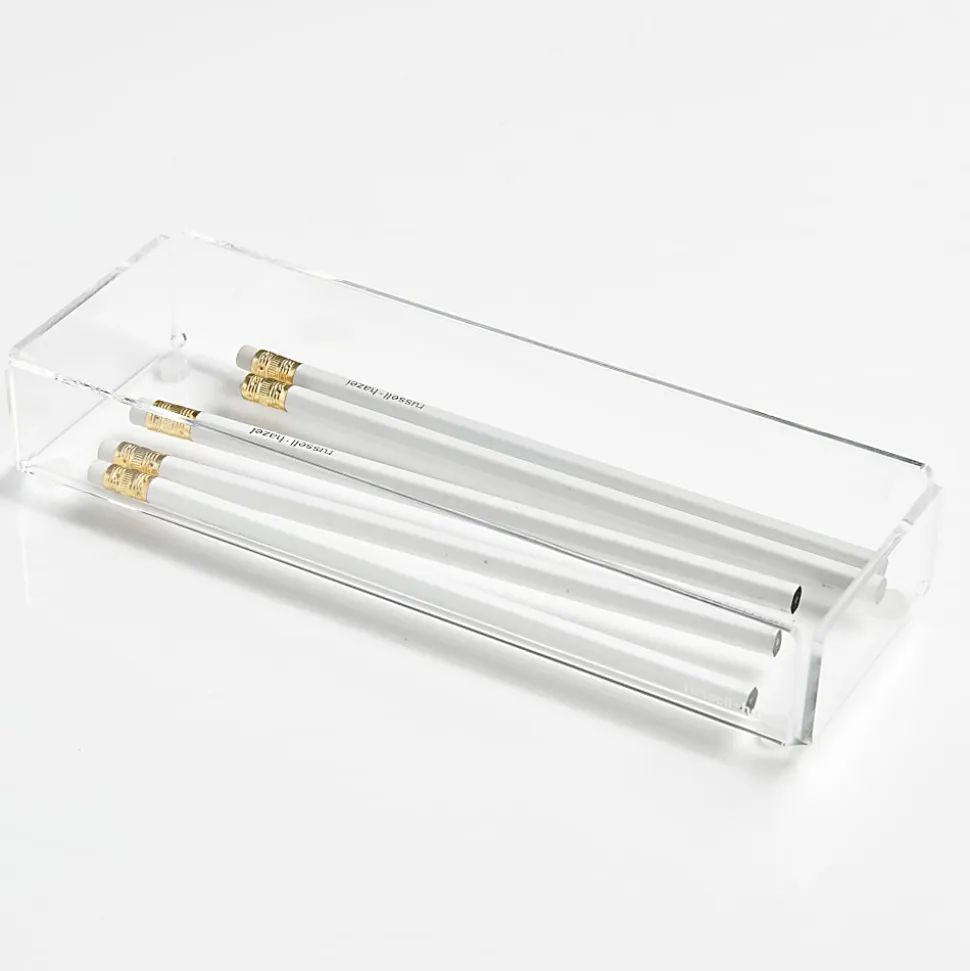 Russell & Hazel Acrylic Long Bloc For Desk Organization, 9” x 3” x 1-1/2”, Clear