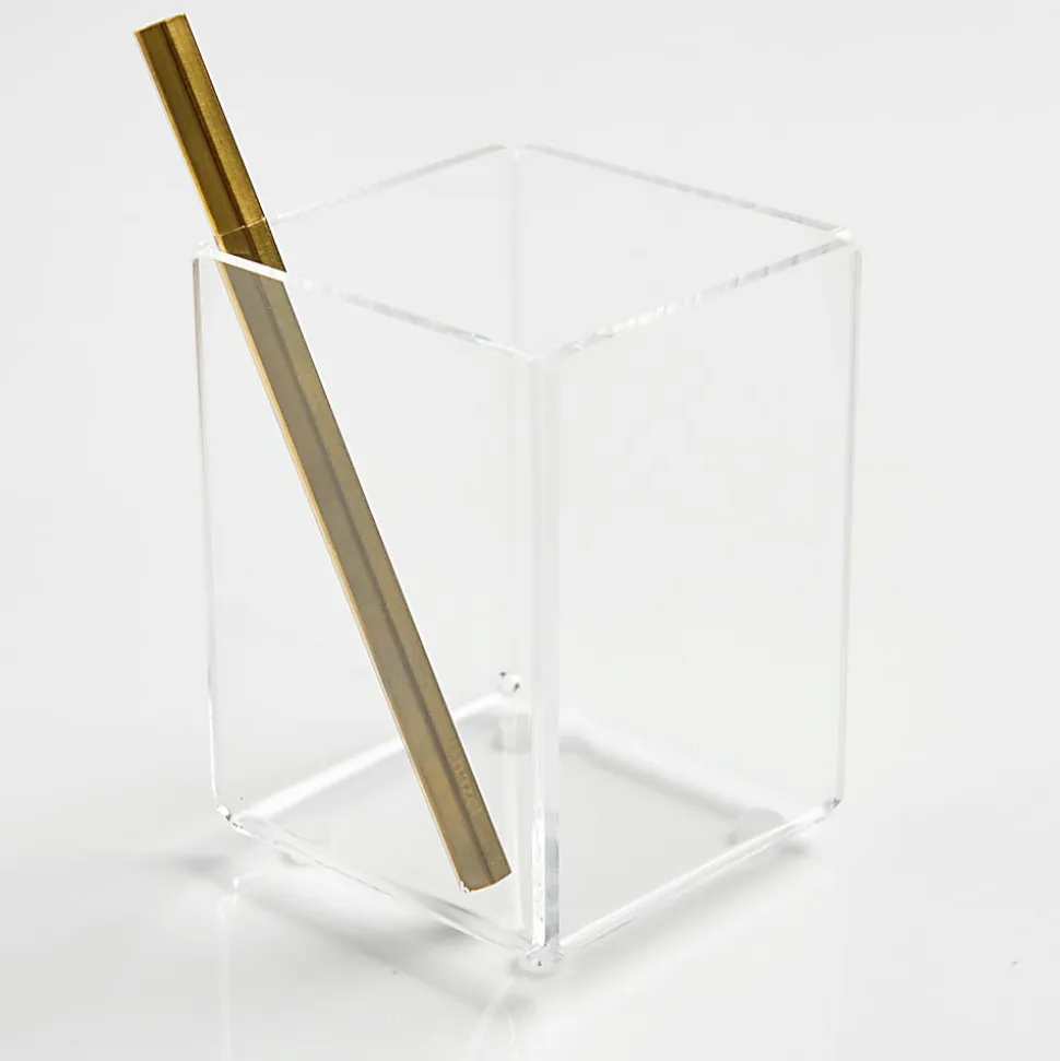 Russell & Hazel Acrylic Pencil Bloc, 4”H x 3”W x 3”D, Clear