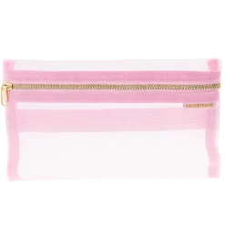 Russell & Hazel Mesh Pencil Case, 8-1/2” x 5”, Blush