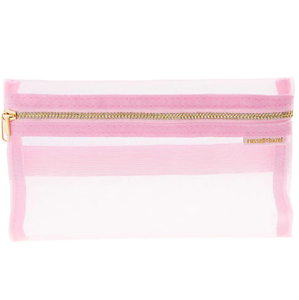 Russell & Hazel Mesh Pencil Case, 8-1/2” x 5”, Blush