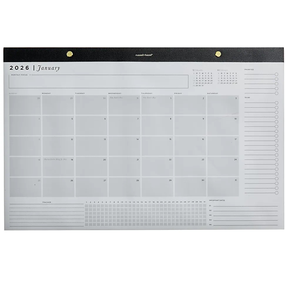 2025-2026 Russell & Hazel Monthly Desktop Calendar, 11” x 17”, January To December, 105878