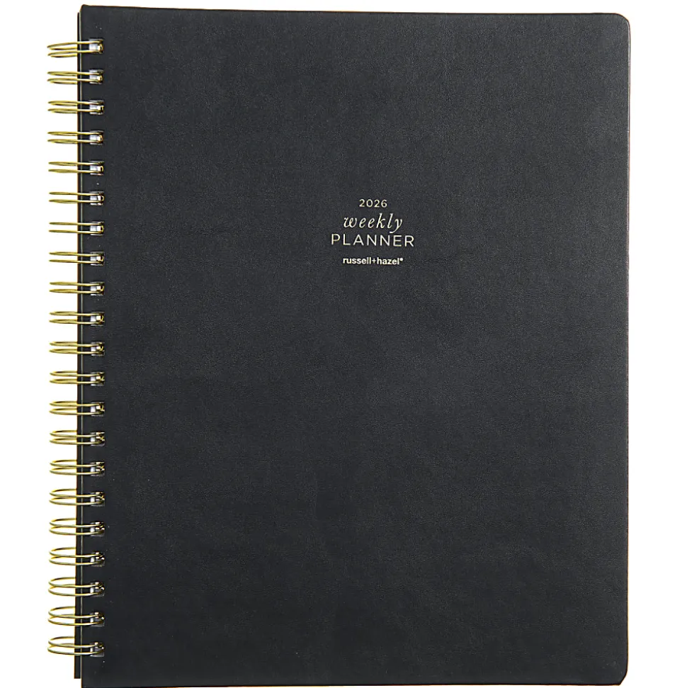 2026 Russell & Hazel Weekly Planner, 9" x 11", Black, January To December 2026, 105849