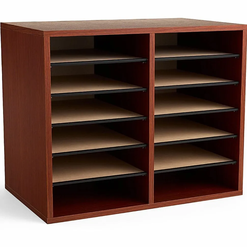 Safco® Adjustable Literature Organizer, 9" x 11 1/2" x 2 3/8", Cherry