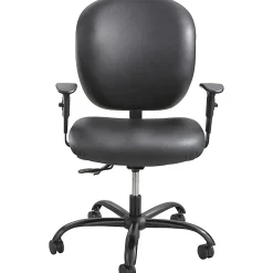 Safco® Alday™ 24/7 Task Chair, Faux Leather, Black