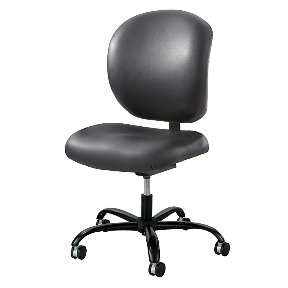 Safco® Alday™ 24/7 Task Chair, Faux Leather, Black