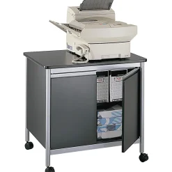 Safco® Deluxe Machine Stand, 30 1/8"H x 32"W x 24 1/2"D, Black/Silver