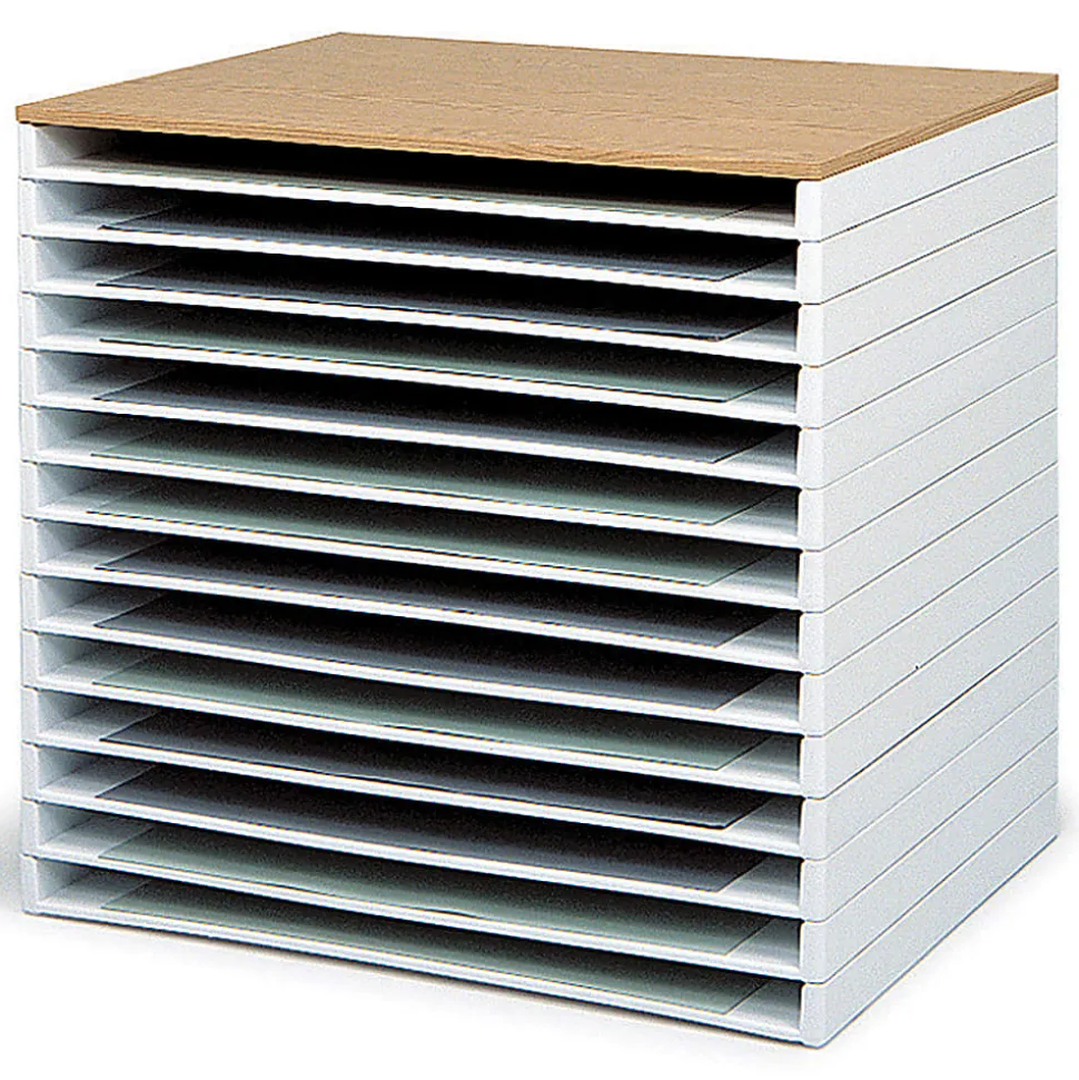 Safco® Giant Stack Trays, 3"H x 39"W x 26"D, White, Pack Of 2