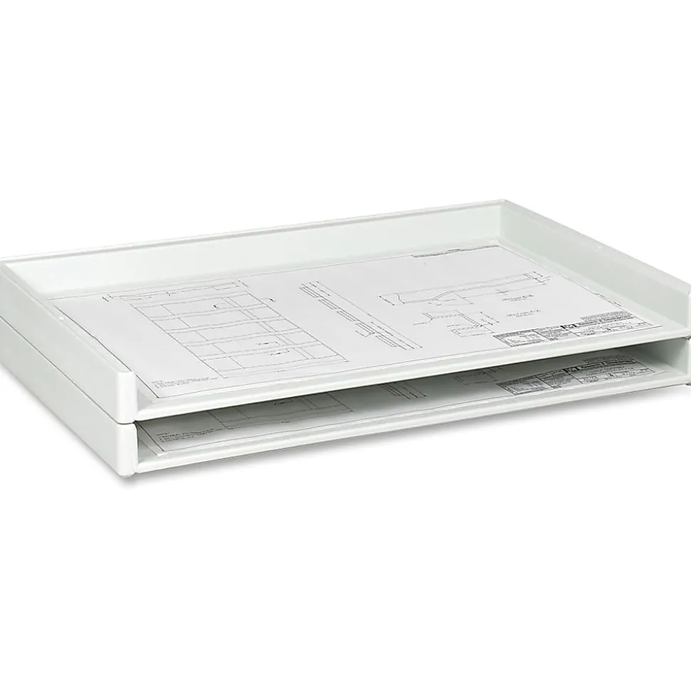 Safco® Giant Stack Trays, 3"H x 39"W x 26"D, White, Pack Of 2