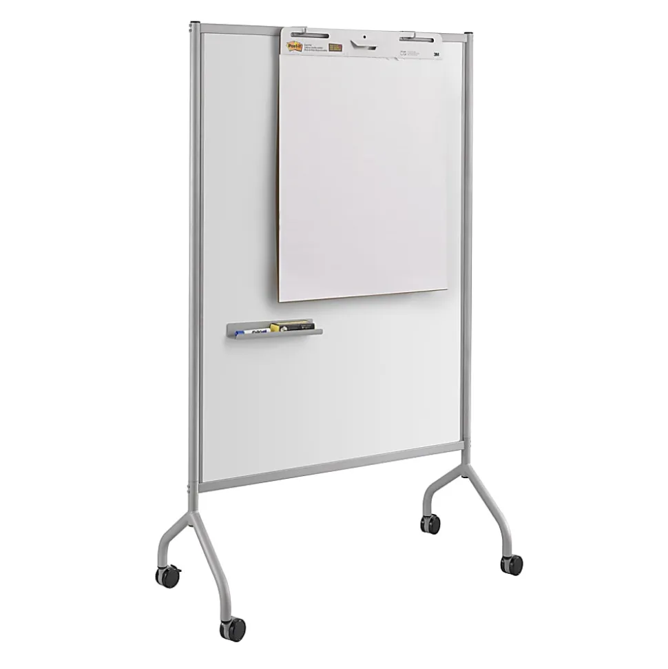 Safco® Impromptu® Full Magnetic Dry-Erase Whiteboard Screen, 42" x 72", Steel Frame With Gray Finish