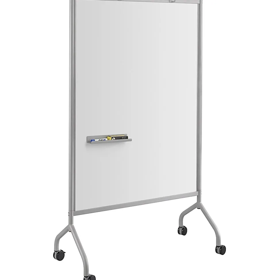 Safco® Impromptu® Full Magnetic Dry-Erase Whiteboard Screen, 42" x 72", Steel Frame With Gray Finish