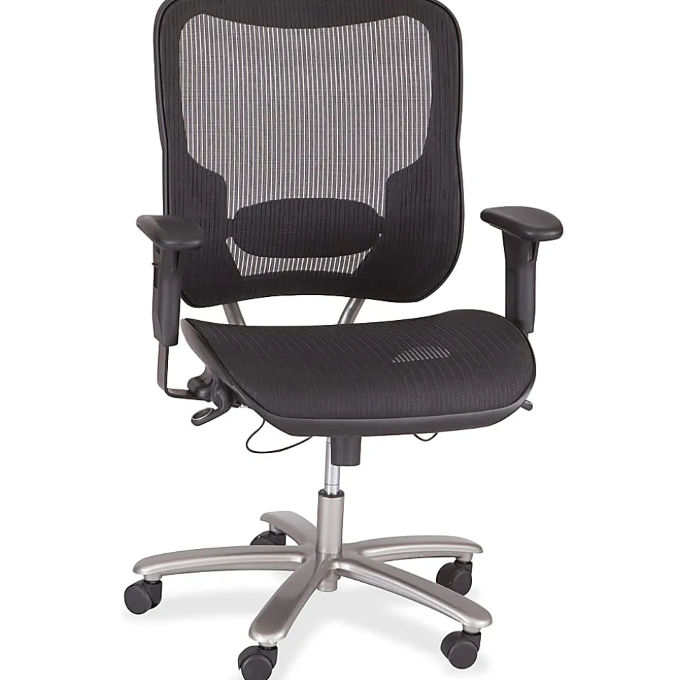 Safco® Lineage™ Big & Tall Mesh Task Chair, Black/Silver