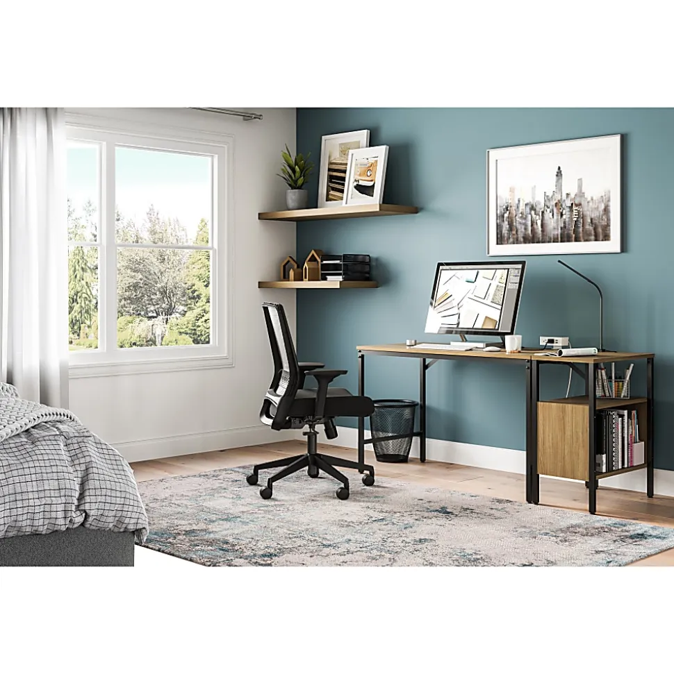 Safco® Medina Deluxe Ergonomic Mesh High-Back Desk Chair, Black