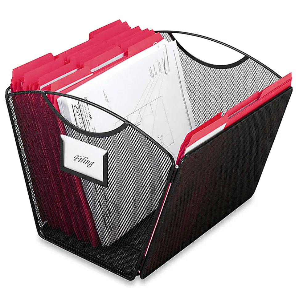 Safco® Mesh Desktop Tub File, Letter Size, Black