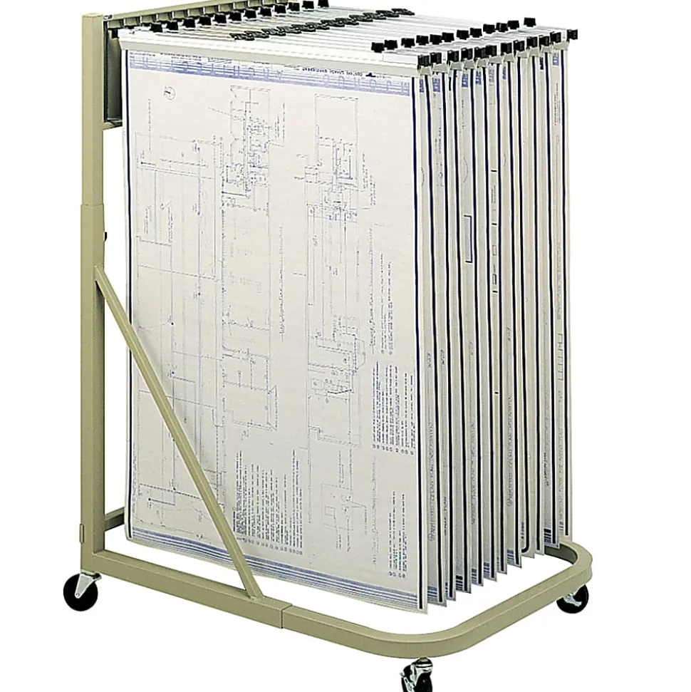 Safco® Mobile Hanging Flat File Stand, Tropic Sand