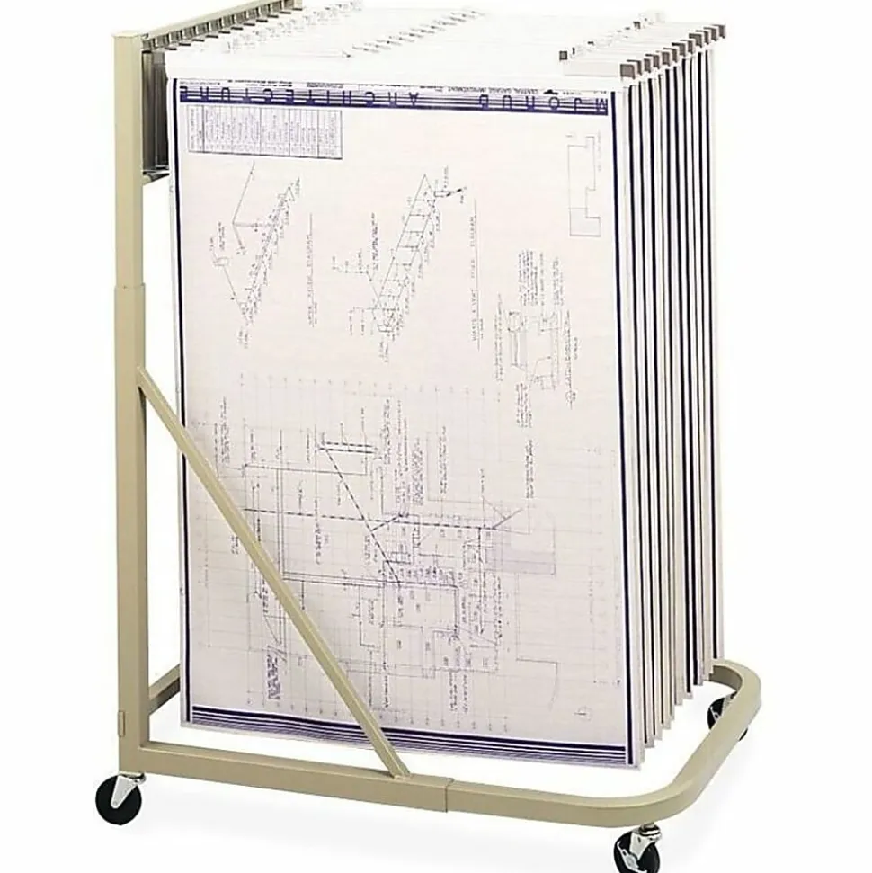 Safco® Mobile Hanging Flat File Stand, Tropic Sand