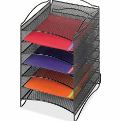 Safco® Onyx™ 6-Compartment Mesh Literature Organizer, Black