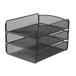Safco® Onyx Cubicle Panel Triple Letter Tray, 9 1/4