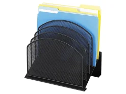 Safco® Onyx Mesh 5-Tier Desk Organizer, 12"H x 11 1/4"W x 7 1/4"D, Black