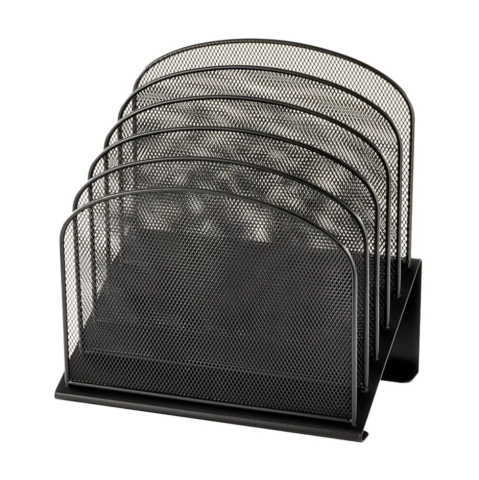 Safco® Onyx Mesh 5-Tier Desk Organizer, 12"H x 11 1/4"W x 7 1/4"D, Black