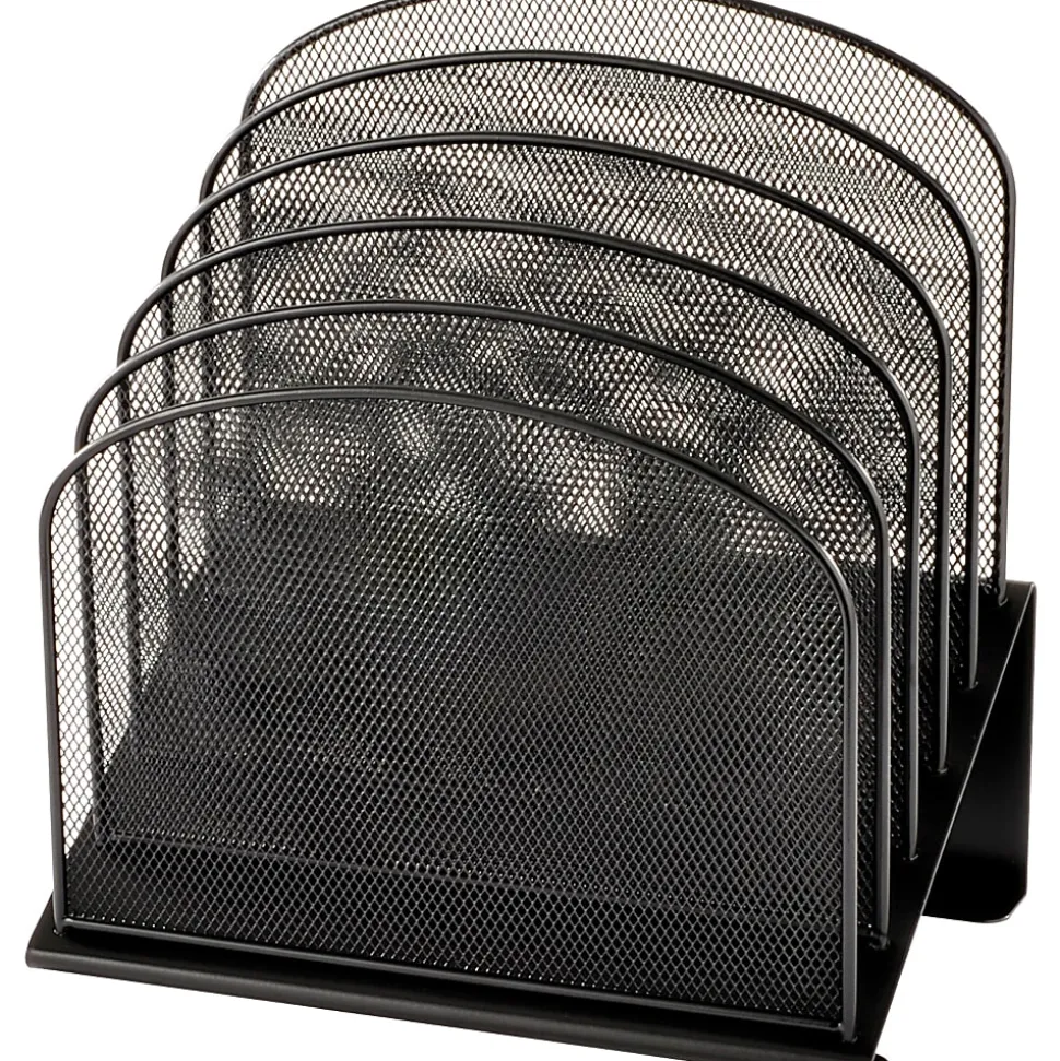 Safco® Onyx Mesh 5-Tier Desk Organizer, 12"H x 11 1/4"W x 7 1/4"D, Black