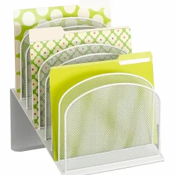 Safco® Onyx Wire Mesh 8-Tier Desktop Organizer, 14"H x 11 13/16"W x 10 13/16"D, White