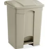 Safco Plastic 17 Gallon Step-on Wastebasket, Tan